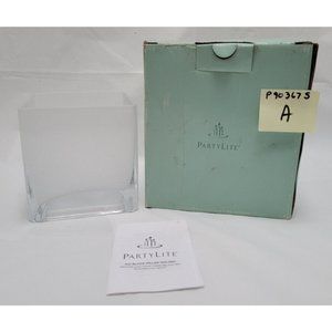 New PartyLite P90367S Ice Block Short Pillar Holder Rare Retired (A)